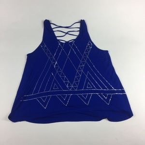 NWOT Fun Bright Blue Tank Top